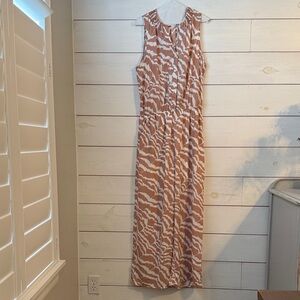 Sleeveless Zebra Print Maxi Jumber
